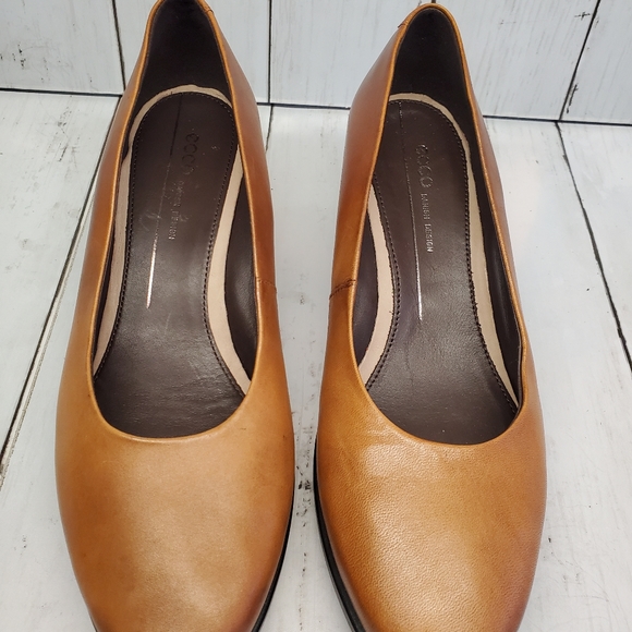 ECCO Women's Wedge Heels Brown Size 8-8.5 - Picture 4 of 10